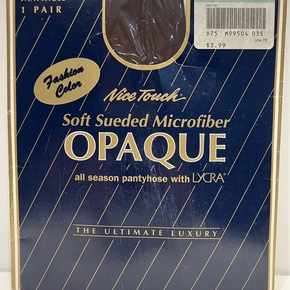 SEARS Nice Touch Opaque Soft Sueded Microfber Pantyhose Tall Chocolate Vtg NIP